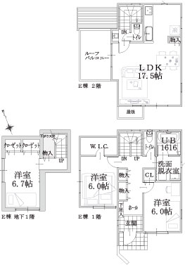 E棟建物平面図