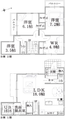 B棟建物平面図