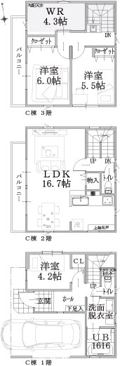 C棟建物平面図