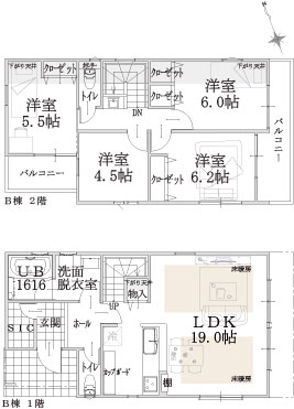 B棟建物平面図