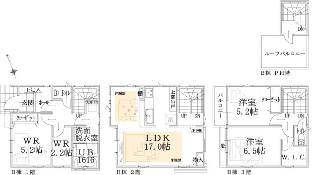 B棟建物平面図