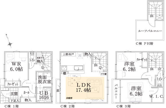 C棟建物平面図