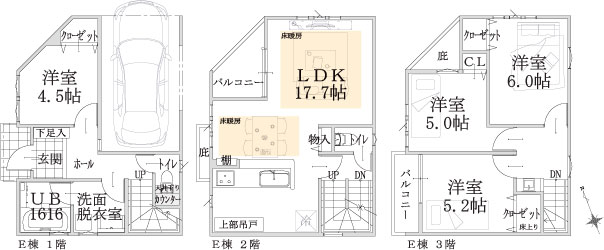 E棟建物平面図