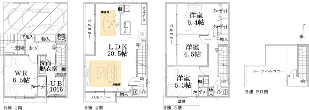 B棟建物平面図