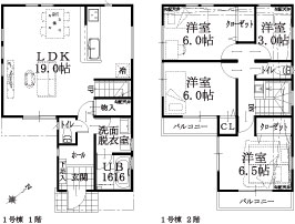 1号棟建物平面図