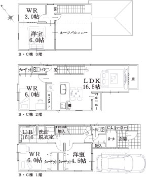 B・C棟建物平面図