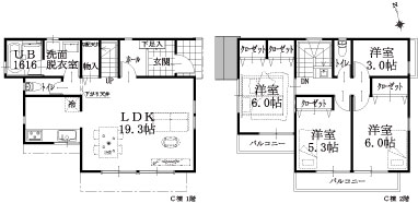 C棟建物平面図