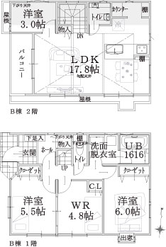 B棟建物平面図