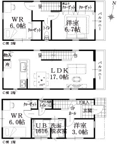 C棟建物平面図