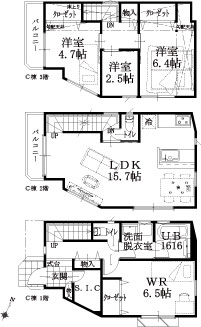 C棟参考平面図