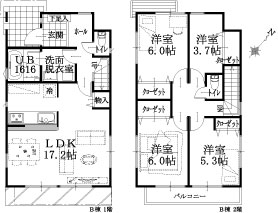 B棟建物平面図