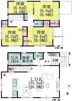 B棟建物平面図