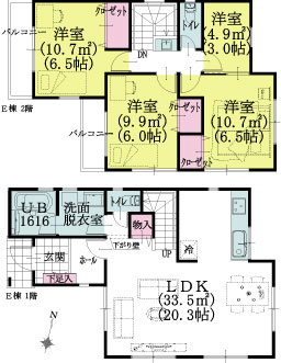 E棟建物平面図