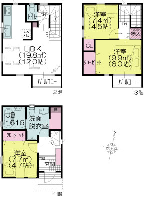 B棟平面図