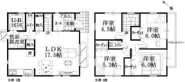 9棟 B棟建物平面図