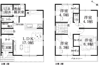 2棟：４LDK（延床：92.73㎡）