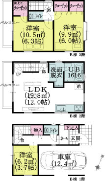 B棟建物平面図