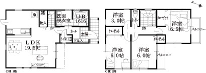 C棟建物平面図