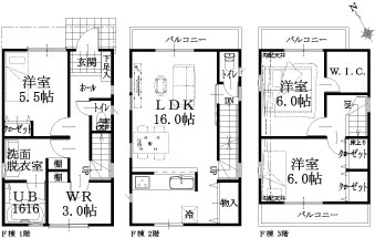 F棟建物平面図