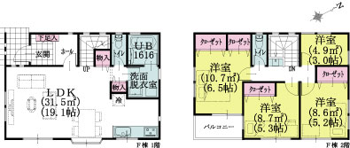 F棟建物平面図