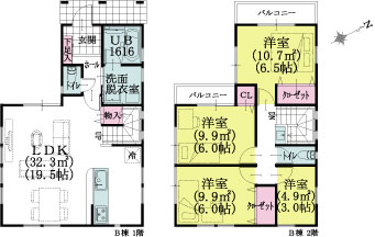 B・C棟建物平面図