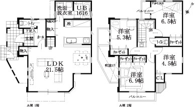 A邸建物平面図