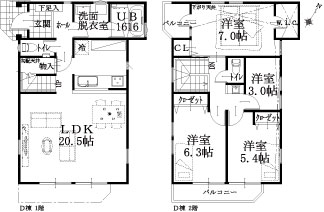 D邸建物平面図