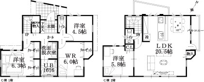 C邸建物平面図