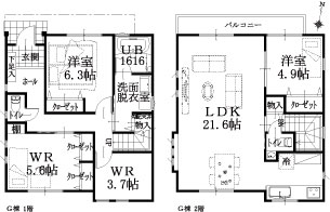 G邸建物平面図