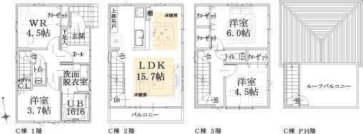 C棟建物平面図