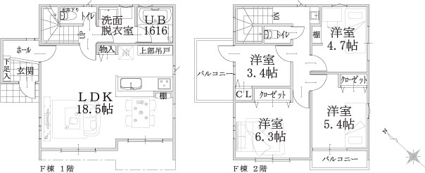 F棟建物平面図