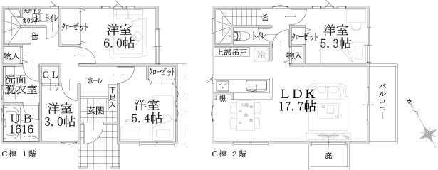 C棟建物平面図