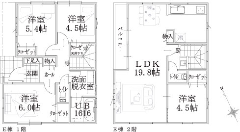 E棟建物平面図