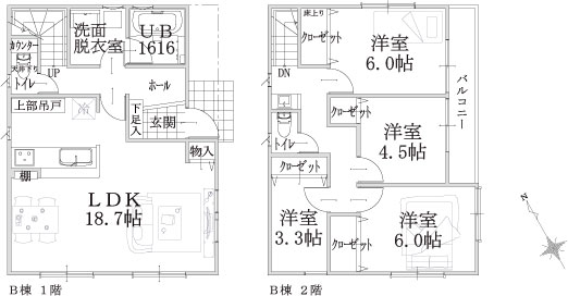 B棟建物平面図