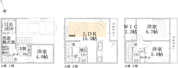 A棟建物平面図