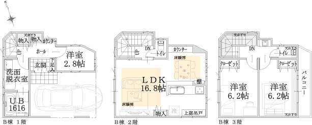 B棟建物平面図