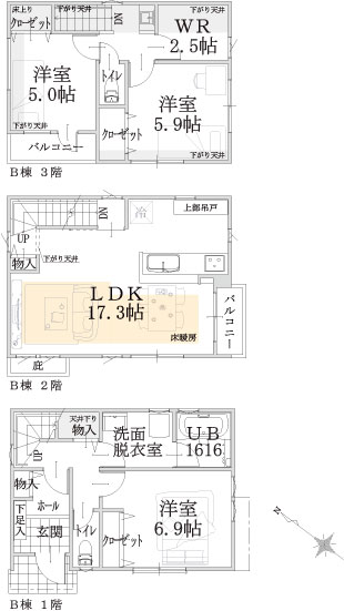 B棟建物平面図