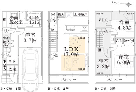 B・C棟建物平面図