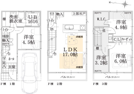 F棟建物平面図