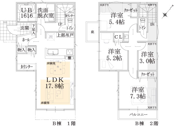 B棟建物平面図