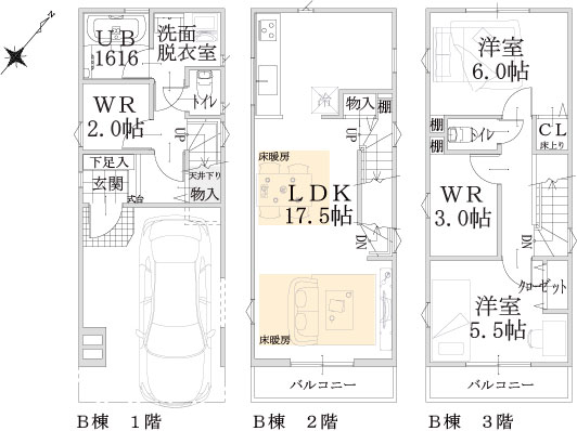 B棟建物平面図